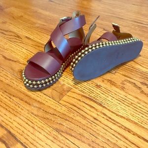 Chloe brown stud sandals